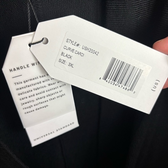 NWT Universal Standard Curve Cardi Cardigan Merino Wool In Black Womens Size 3XL - Picture 7 of 10